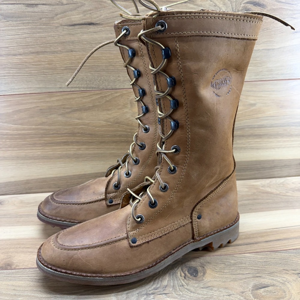 LOBLAN Heritage Moc Toe Boots Mens 9 EU 43 Tan Leather Lace Up Hunting Outdoors - Picture 3 of 11